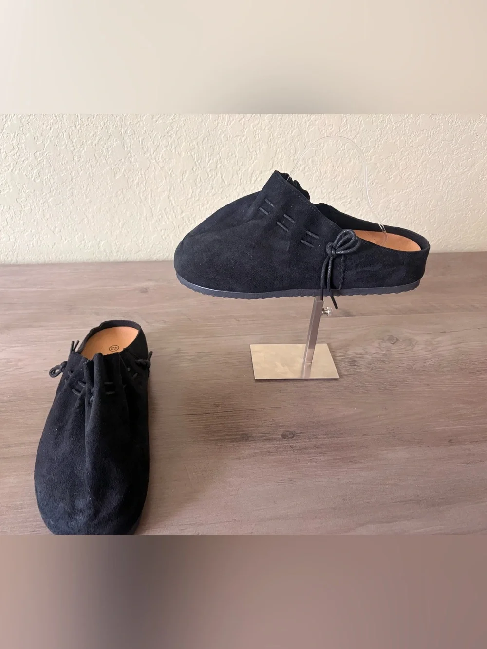 Black Suede Slip-On Mule Clogs men’s EU 43 US 9.5 NWOT